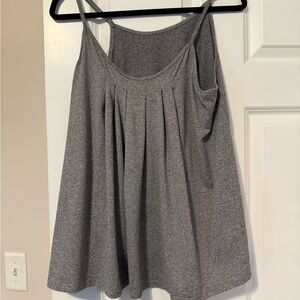 Gray Sleeveless Pleated Top